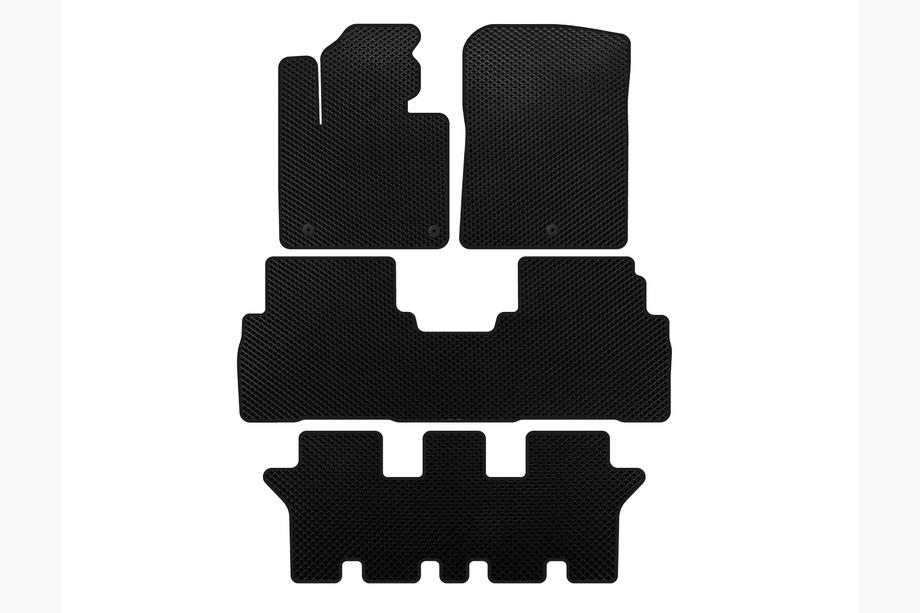 Kia Sorento III UM 2014-2020 EVA Floor Mats (3 Rows, 7-Seater, Black) Image