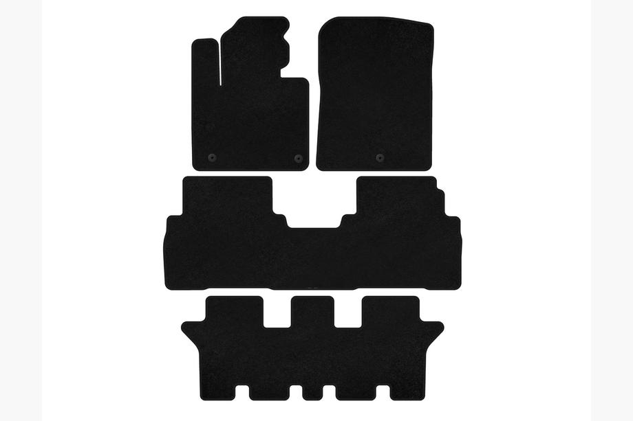 Kia Sorento III UM 2014-2020 Textile Floor Mats Classic (3 Rows, 7-Seater, Black) Image