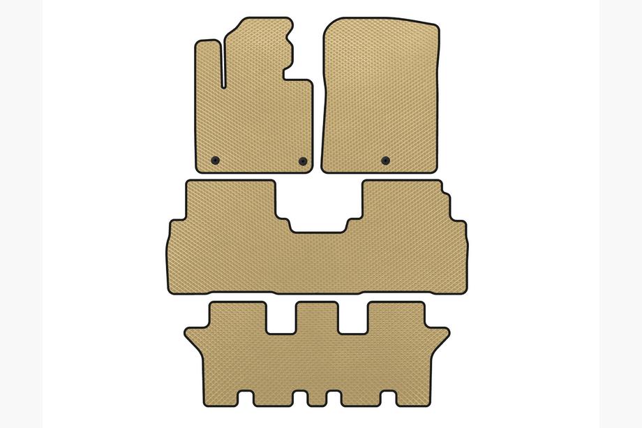 Kia Sorento III UM 2014-2020 EVA Floor Mats (3 Rows, 7-Seater, Beige) Image