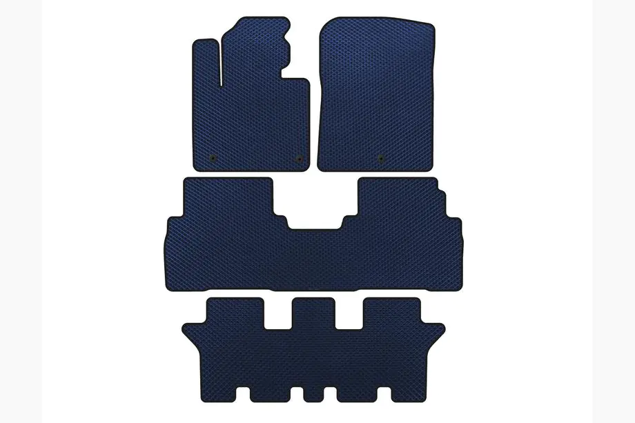 Kia Sorento III UM 2014-2020 EVA Floor Mats (3 Rows, 7-Seater, Blue) Image
