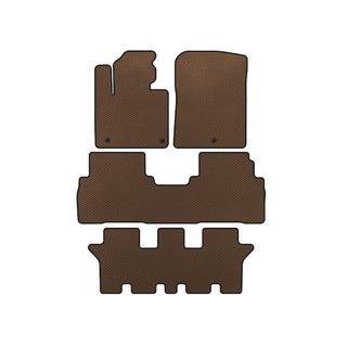 EVA Floor Mats (3 Rows, 7-Seater, Brown) Kia Sorento III UM 2014-2020