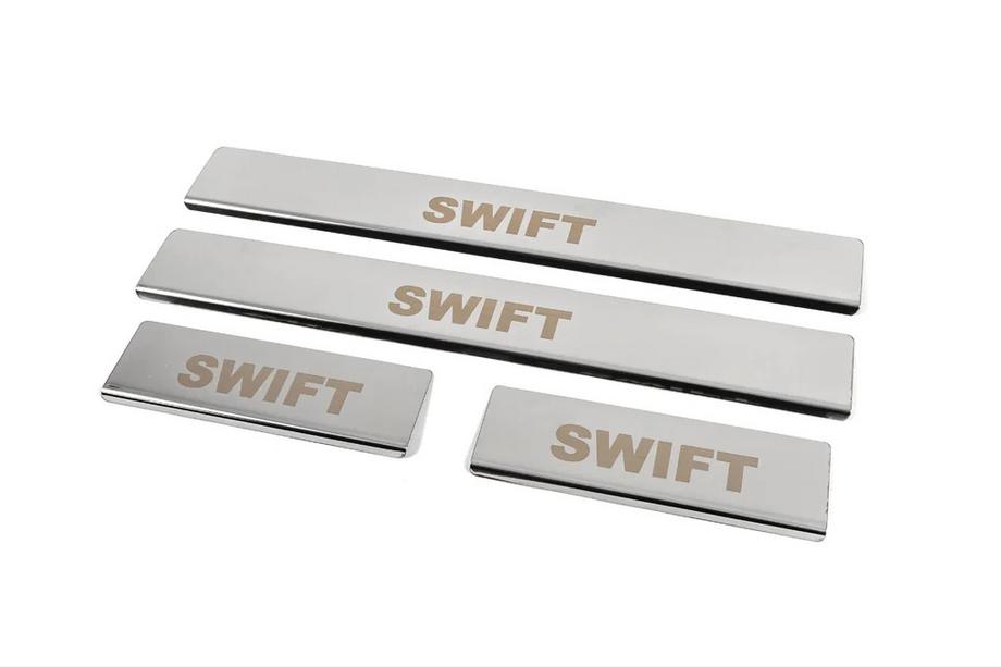 Suzuki Swift 2010-2017 Door Sill Covers (4 pcs, Stainless Steel) Image