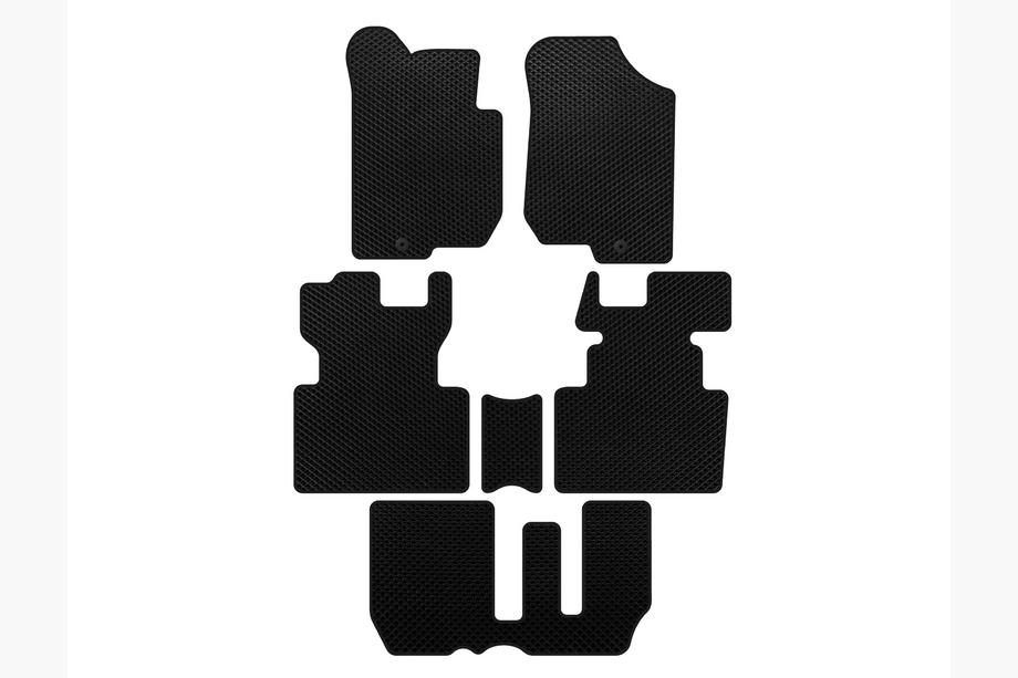 Kia Carens 1999-2012 EVA Floor Mats (2006-2012, 3 Rows, 7-Seater, Black) Image