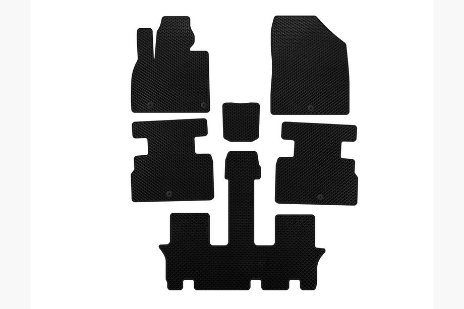 Kia Stonic 2017- EVA Floor Mats (3 Rows, 7-Seater, Black) Image