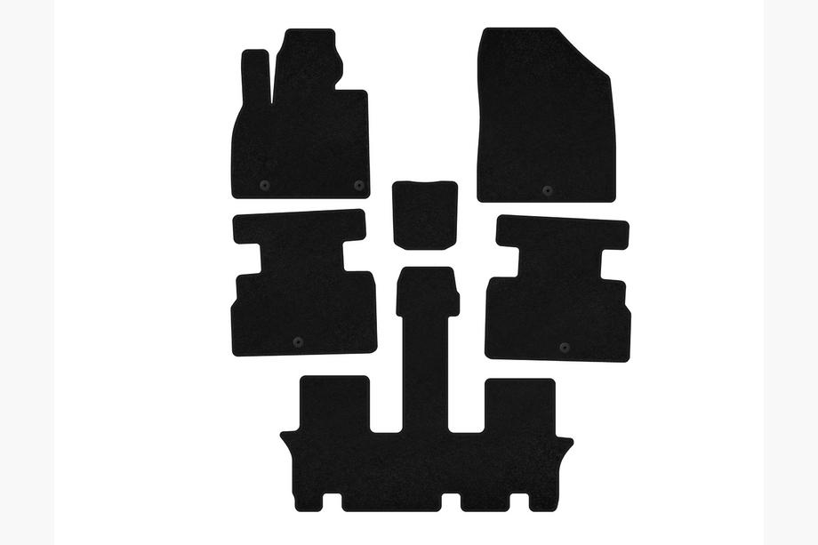 Kia Stonic 2017- Textile Floor Mats Classic (3 Rows, 7-Seater, Black) Image