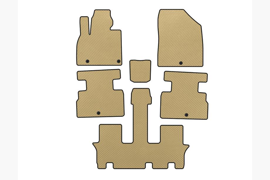 Kia Stonic 2017- EVA Floor Mats (3 Rows, 7-Seater, Beige) Image