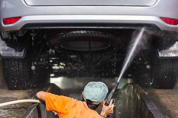 How often should the underbody of a car be washed?
