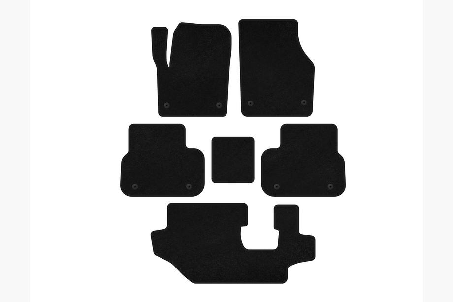 Land Rover Discovery Sport 2014- Textile Floor Mats Premium (2014-2019, 3 Rows, Black) Image