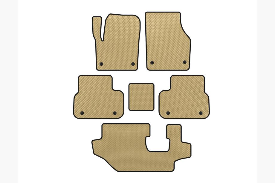 Land Rover Discovery Sport 2014- EVA Floor Mats (2014-2019, 3 Rows, Beige) Image