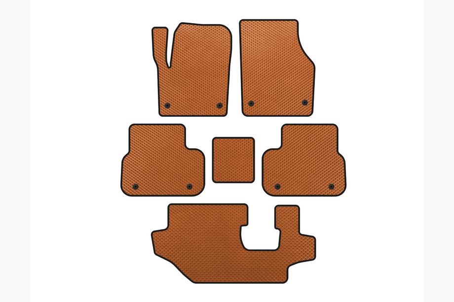Land Rover Discovery Sport 2014- EVA Floor Mats (2014-2019, 3 Rows, Orange) Image