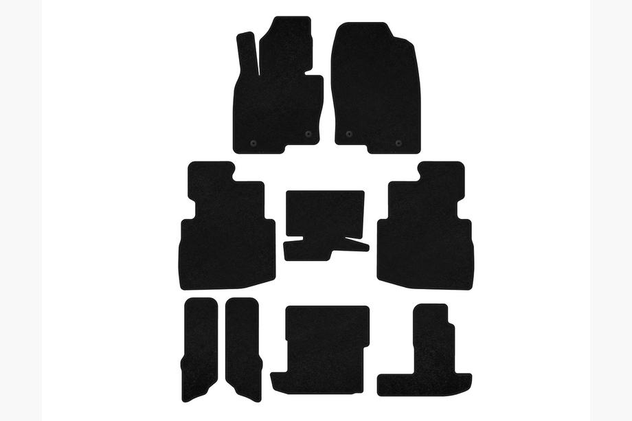Mazda CX-9 2017- Textile Floor Mats Classic (3 Rows, 7-Seater, Black) Image