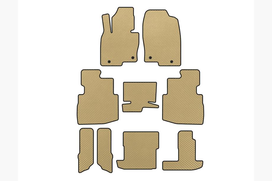 Mazda CX-9 2017- EVA Floor Mats (3 Rows, 7-Seater, Beige) Image