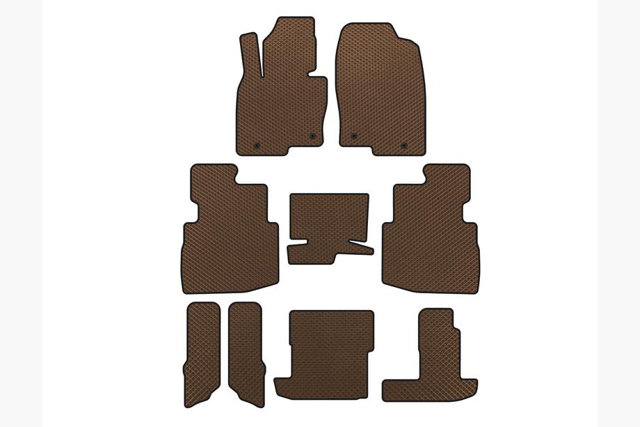Mazda CX-9 2017- EVA Floor Mats (3 Rows, 7-Seater, Brown) Image