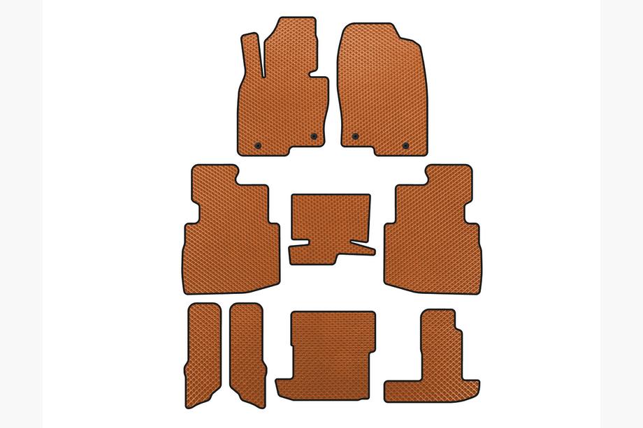 Mazda CX-9 2017- EVA Floor Mats (3 Rows, 7-Seater, Orange) Image