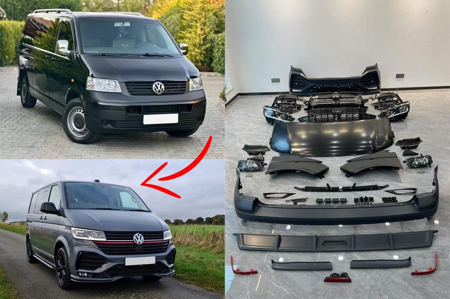 Volkswagen T5 Transporter 2003-2010 Facelift Kit to T6.1 Sportline Image
