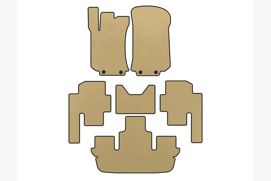 Mercedes R-class W251 2005-2017 EVA Floor Mats (3 Rows, Beige) Photo 1