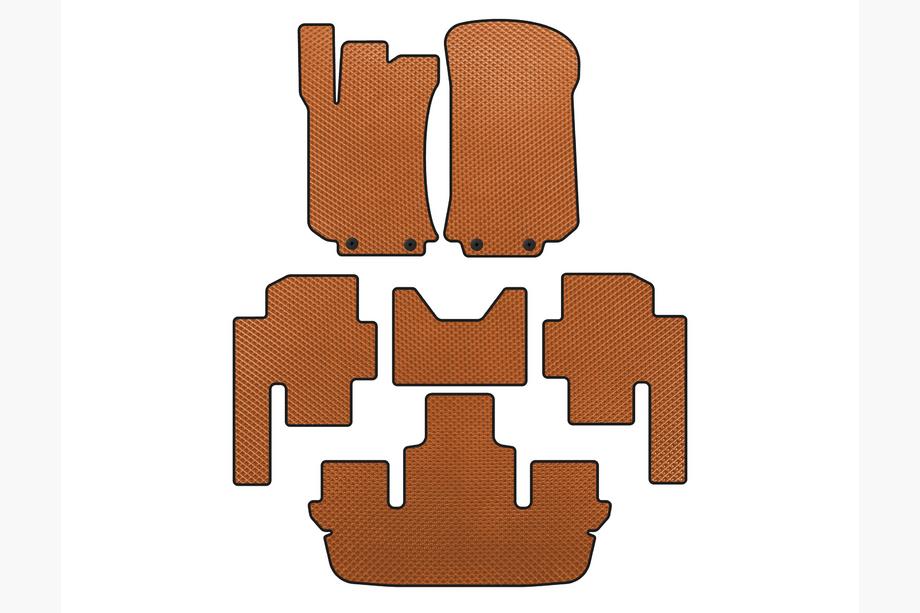 Mercedes R-class W251 2005-2017 EVA Floor Mats (3 Rows, Orange) Image