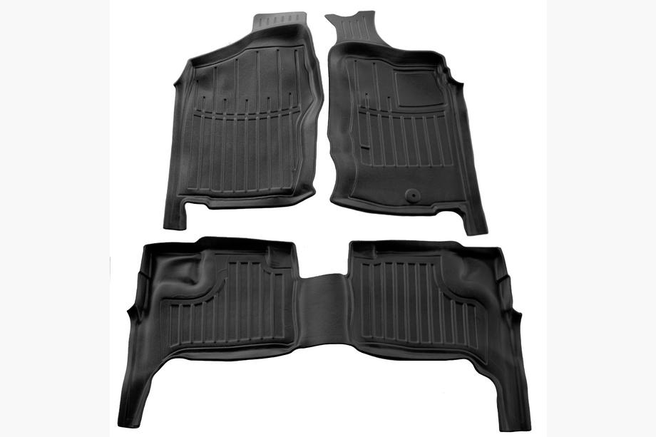 Nissan NP300 1999-2015 Rubber Floor Mats Stingray 3D (For Navara (D22), Right-Hand Drive, 3 pcs) Image