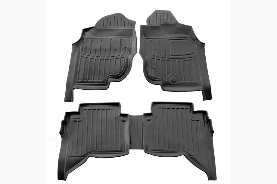 Toyota Hilux 2006-2015 Rubber Floor Mats Stingray 3D (Right-Hand Drive, Crew Cab, 5 pcs) Image