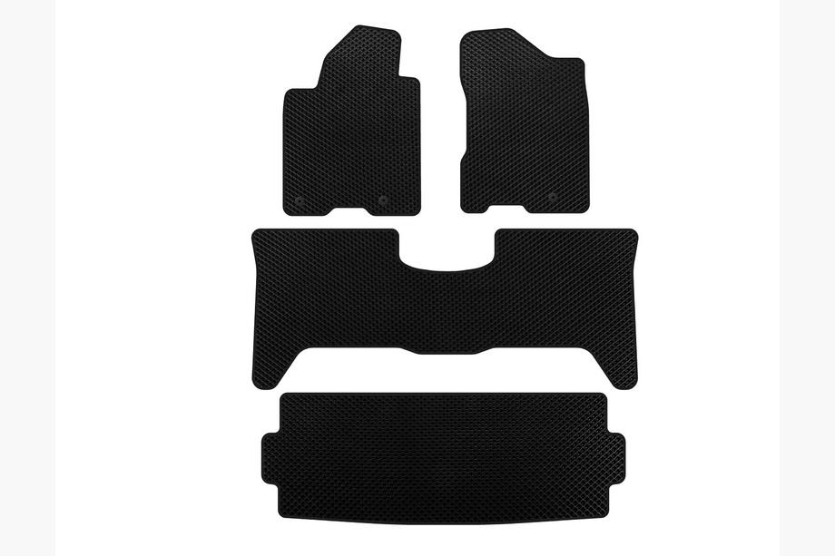 Nissan Armada 2003-2015 EVA Floor Mats (3 Rows, 2003-2008 Black) Photo 1