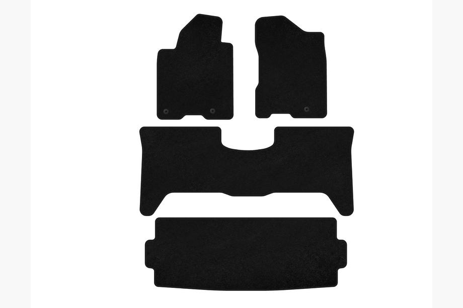 Nissan Armada 2003-2015 Premium Textile Floor Mats (3 Rows, 2003-2008, Black) Image