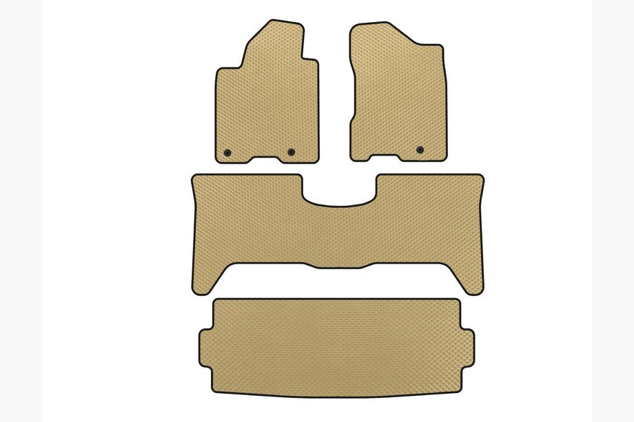 Nissan Armada 2003-2015 EVA Floor Mats (3 Rows, 2003-2008, Beige) Image