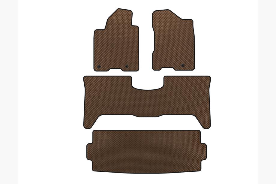 Nissan Armada 2003-2015 EVA Floor Mats (3 Rows, 2003-2008, Brown) Image