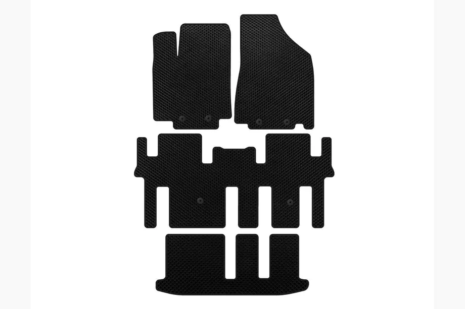 Nissan Pathfinder R52 2012-2021 EVA Floor Mats (3 Rows, Black) Image