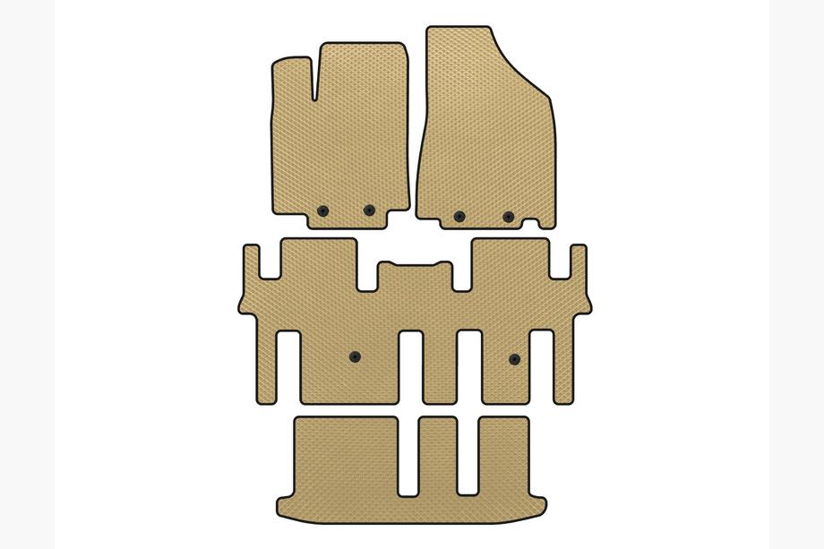 Nissan Pathfinder R52 2012-2021 EVA Floor Mats (3 Rows, Beige) Image