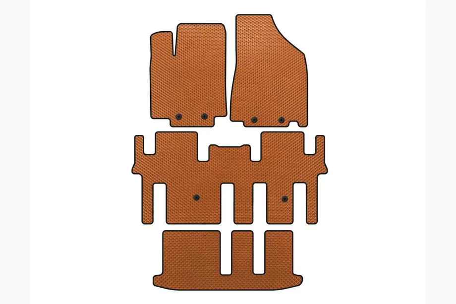 Nissan Pathfinder R52 2012-2021 EVA Floor Mats (3 Rows, Orange) Image