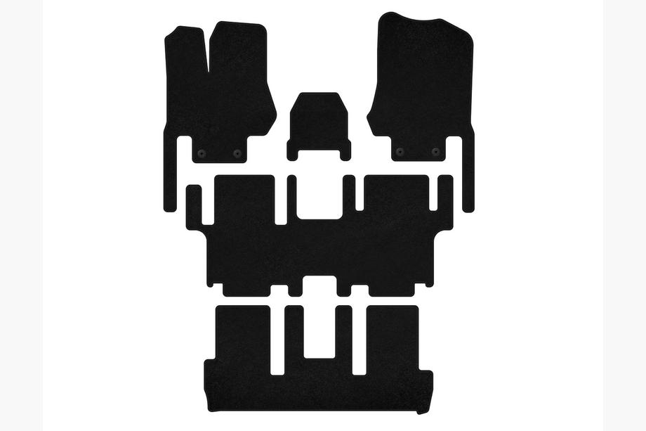 Nissan Quest 2011-2017 Textile Floor Mats Classic (3 Rows, 7-Seater, Black) Image