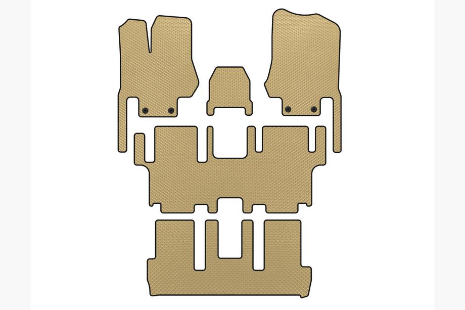 Nissan Quest 2011-2017 EVA Floor Mats (3 Rows, 7-Seater, Beige) Photo 1