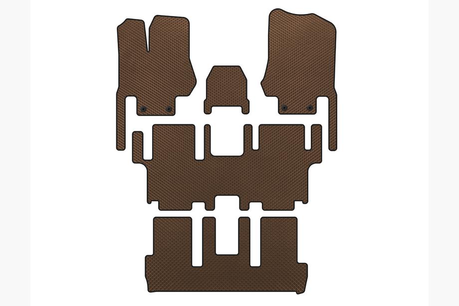 Nissan Quest 2011-2017 EVA Floor Mats (3 Rows, 7-Seater, Brown) Image