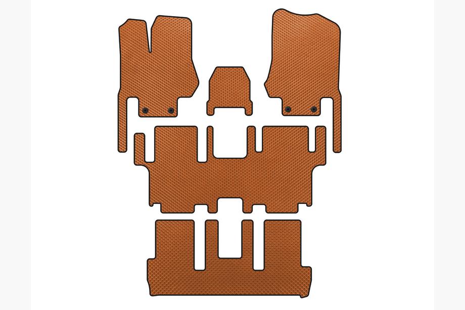 Nissan Quest 2011-2017 EVA Floor Mats (3 Rows, 7-Seater, Orange) Image