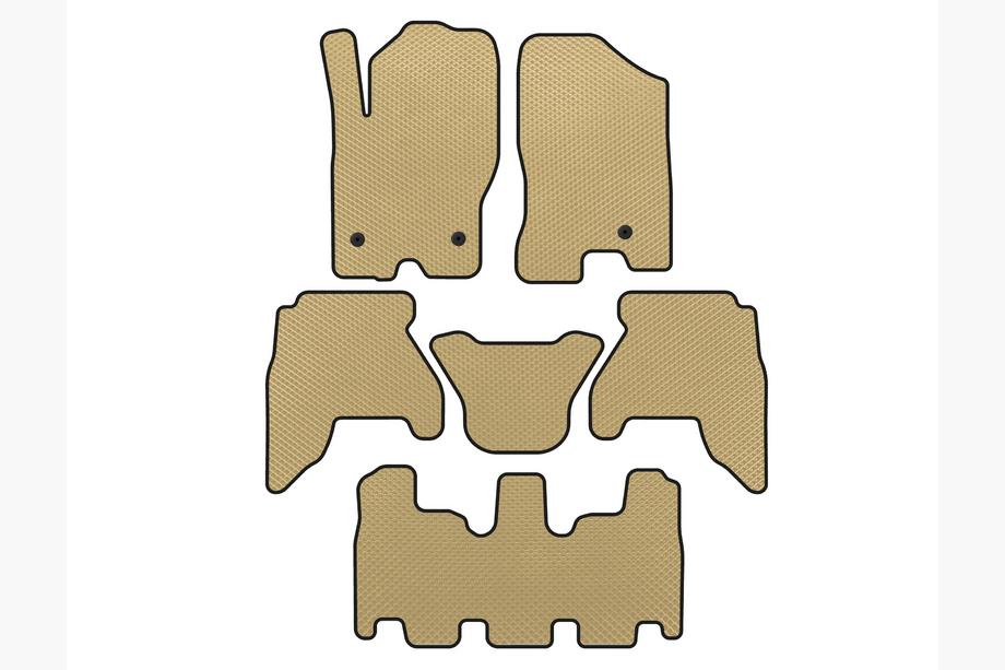 Nissan Pathfinder R51 2005-2014 EVA floor mats for interior (3 rows, Beige, 2010-2014) Image