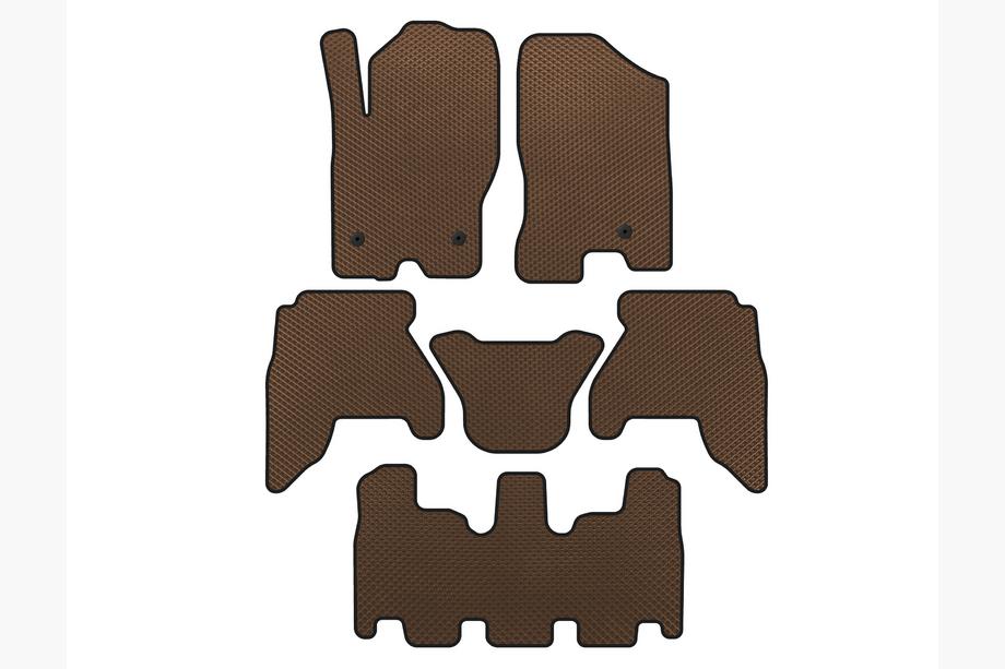 Nissan Pathfinder R51 2005-2014 EVA floor mats (3 rows, Brown, 2010-2014) Image