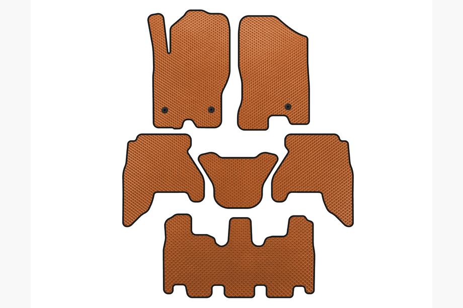 Nissan Pathfinder R51 2005-2014 EVA car floor mats (3 rows, Orange, 2010-2014) Image