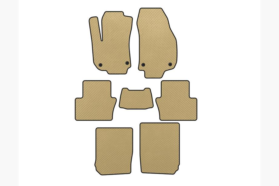 Opel Zafira B 2005–2011 EVA Floor Mats (3 Rows, Beige) Image