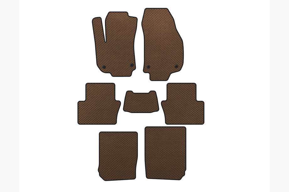Opel Zafira B 2005–2011 EVA Floor Mats (3 Rows, Brown) Image