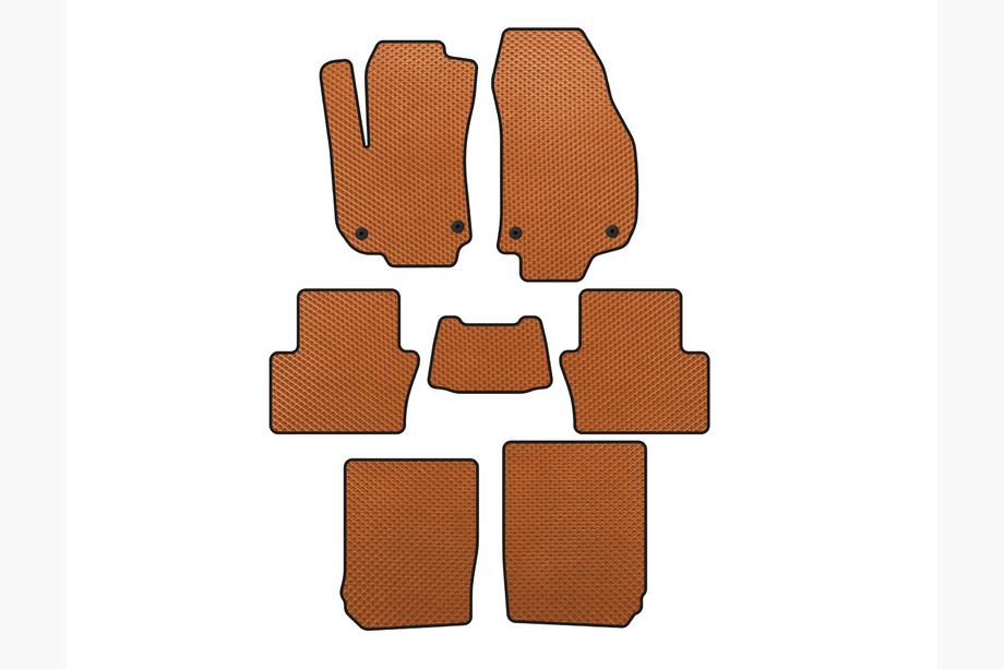 Opel Zafira B 2005–2011 EVA Floor Mats (3 Rows, Orange) Image