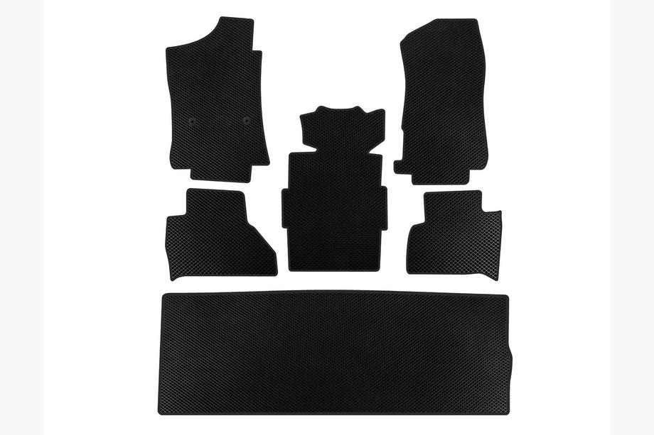 Cadillac Escalade 2014-2020 EVA Floor Mats (3 Rows, Black) Image