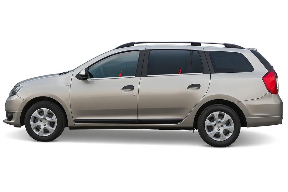 Dacia Logan MCV 2013-2020 Window Trim Stainless Steel (4 pcs) Image