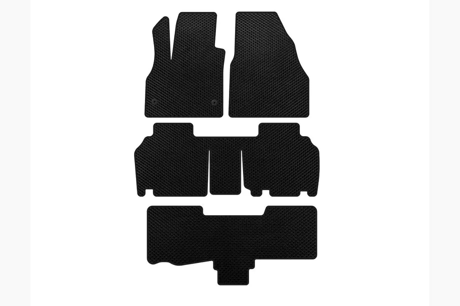 Renault Kangoo 2008–2020 EVA Floor Mats (3 Rows, 5-Door/7-Seater, Black) Image