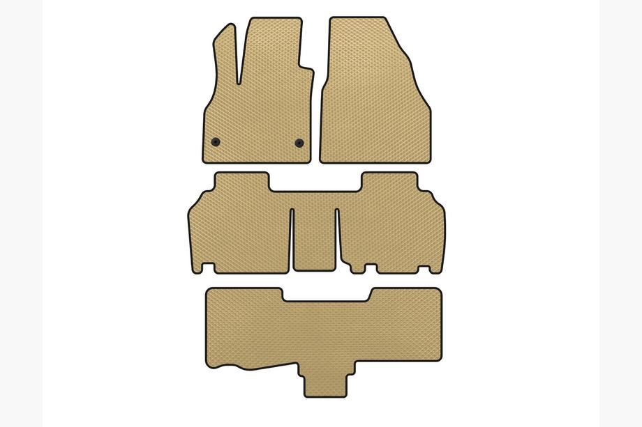 Renault Kangoo 2008–2020 EVA Floor Mats (3 Rows, 5-Door/7-Seater, Beige) Image