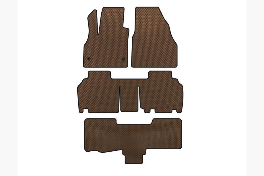 Renault Kangoo 2008–2020 EVA Floor Mats (3 Rows, 5-Door/7-Seater, Brown) Image