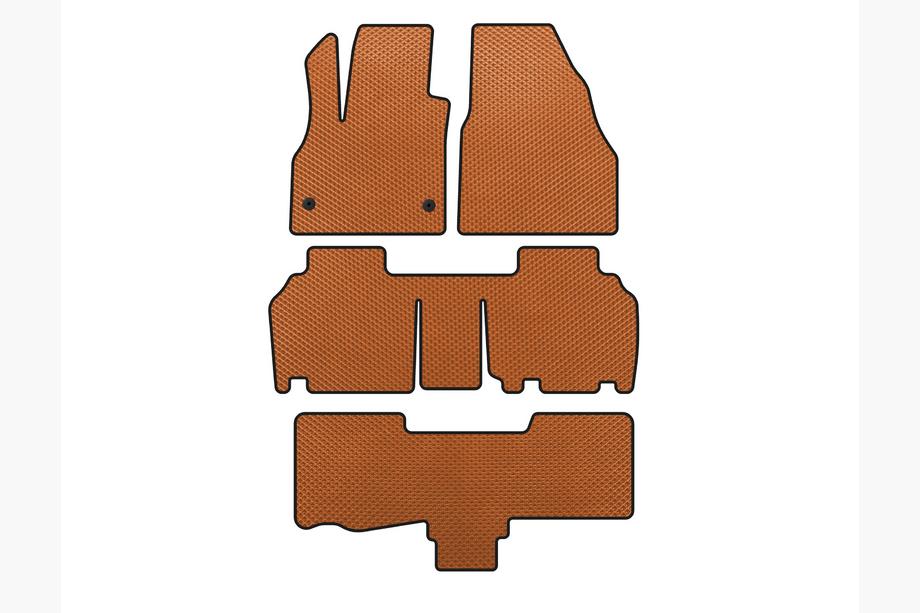 Renault Kangoo 2008–2020 EVA Floor Mats (3 Rows, 5-Door/7-Seater, Orange) Image