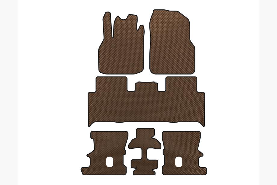 Renault Scenic/Grand 2003-2009 EVA Floor Mats (3 Rows, Brown) Image