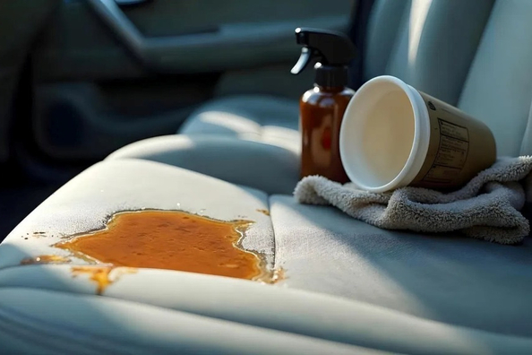 What to do if you spill coffee on the car seat?