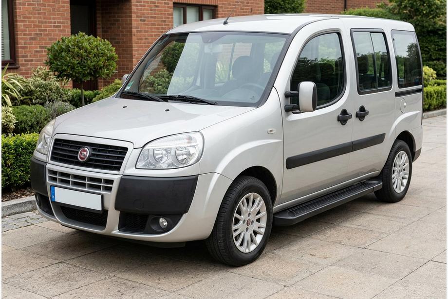 Fiat Doblo I 2005-2010 Side Steps Allmond Black (2 pcs, Aluminum) Image