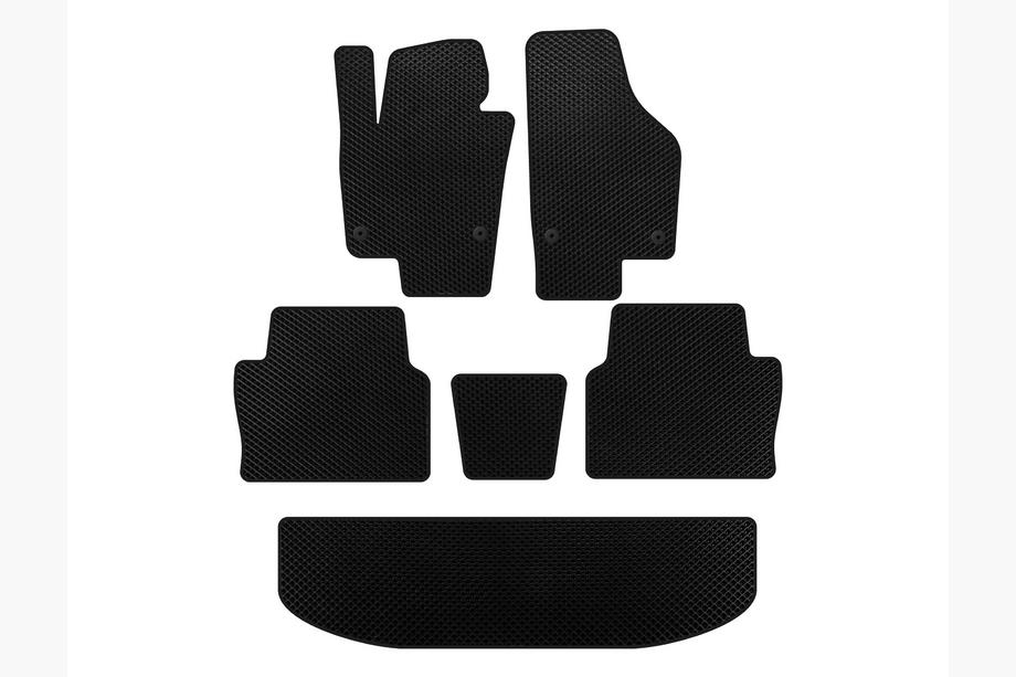 Seat Alhambra 2010- EVA Floor Mats (3 Rows, Black) Image